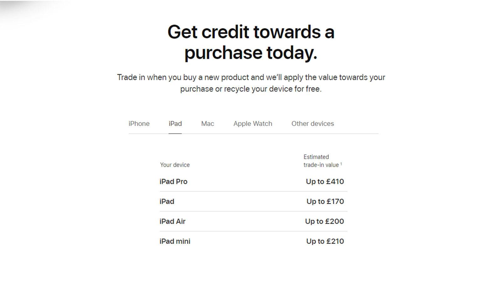Apple Trade in deals iPad 10-2 2020 8th gen