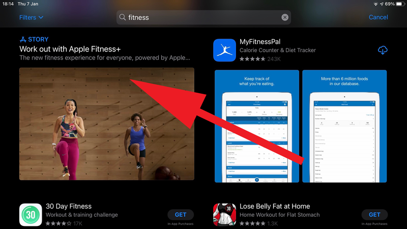 How to install Fitnes on iPad: Installing the app
