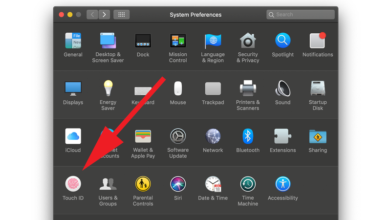 How to use Touch ID on Mac: System preferences