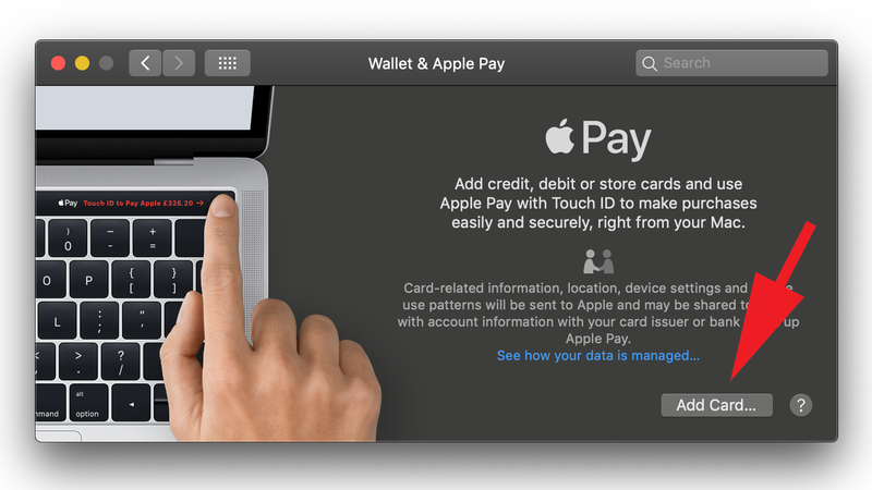 How to use Touch ID on Mac: Adding Card for Apple Pay